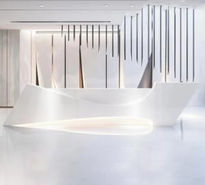 China Modern reception desk beauty salon front desk reception counter customized spa counter for company on sale