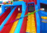 Popular Outdoor Inflatable Water Slides , Inflatable Jumping Slide With Pool