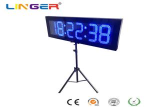 China Electronic Led Clock Display For Race Sport In Blue Colour With Tripod on sale