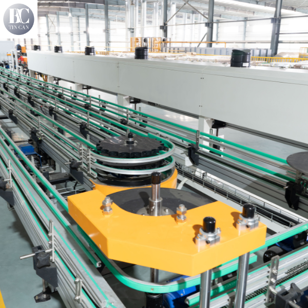 Automatic Empty Can Collecting Conveyor Powder Cans Collection Chain PLC Control