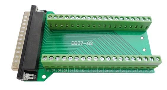 Signals Breakout Board Serial Port Header - DB37 Male / Female terminal block