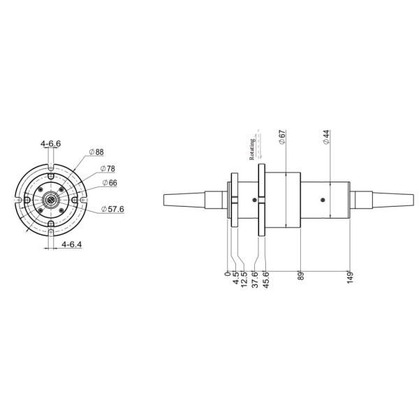 6 channel fiber optic slip ring/ rotary joint