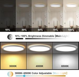 Buy cheap Metal Hardwired 1800 Lumens Ceiling Light RGBIC 3000K - 6500K Color Temp 100 - 220V product