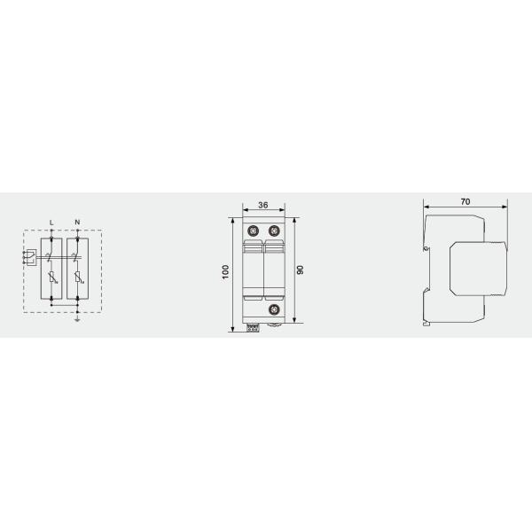 80ka 2P 275V AC Class II Lightning Protection Surge Protector Arrester