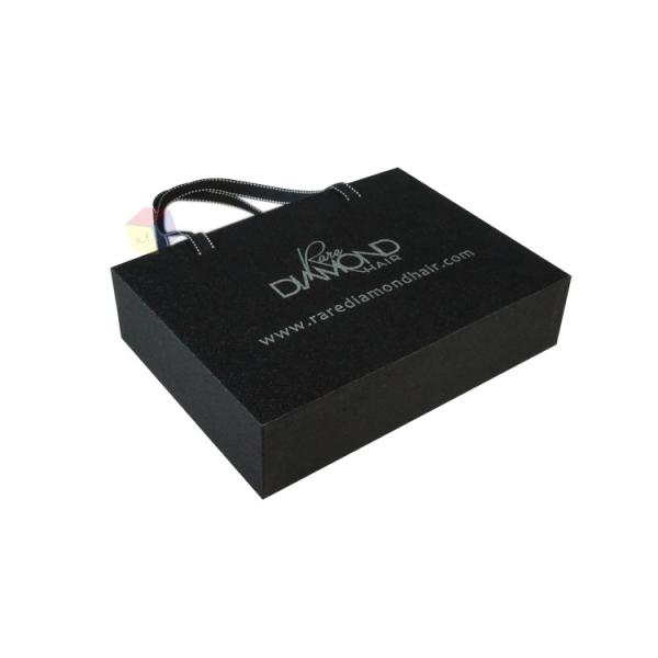 Custom Black Drawer Hair Packaging Boxes With Handle Packaging Boxes For Wigs