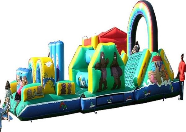 ODM Cartoon Inflatable Obstacle Course , Vertical Rush Obstacle Course