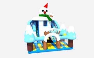 China Commercial Grade Snowman Inflatable Bounce Slides 6x7.3x6.8m on sale