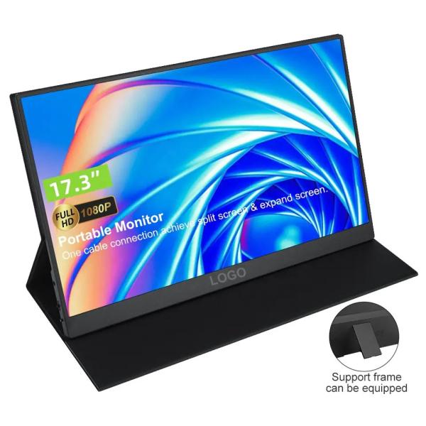 17.3 Inch USB-C Portable Monitor With Built In Battery 10000mAh Touch Screen 4K For Laptop