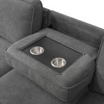 U-Shaped Sectional Sleeper Sofa with Pull Out Bed and Storage Chaise and USB