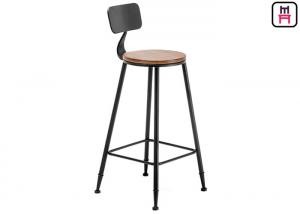 Buy cheap Simple Design Black Leather Bar Stools , Upholstered Metal Counter Height Stools  product