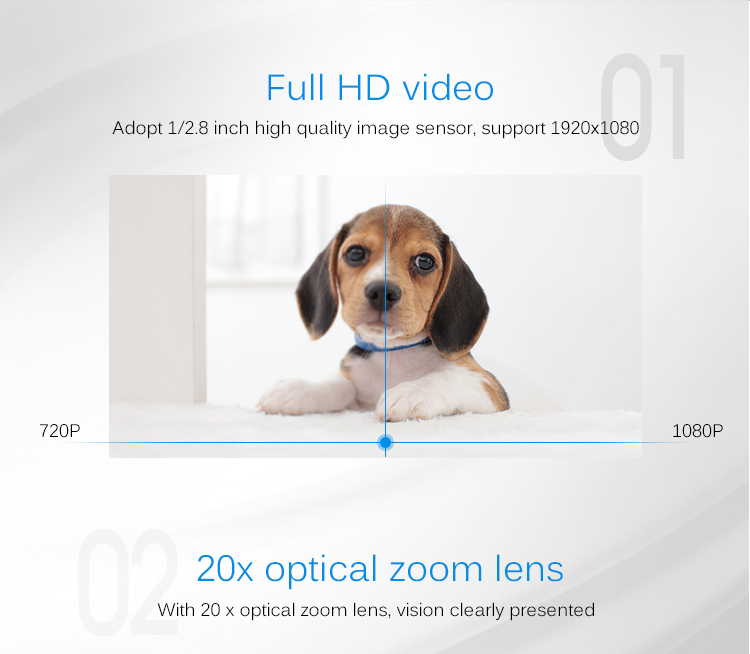 NDI 20x Optical PTZ IP Video Camera With HDM1 SDI Output For Lecture Church Live Streaming