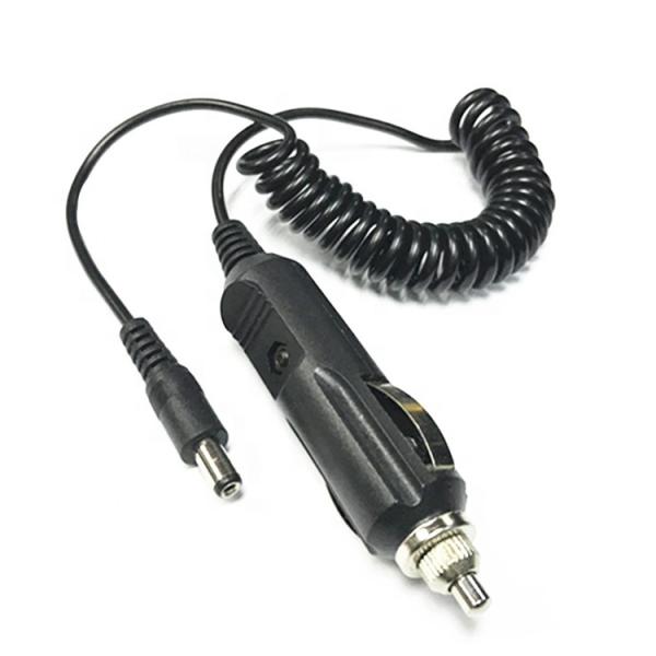12V Spring Coiled Car DC Jack 5.5x2.1mm Cigarette Lighter Extension Cable