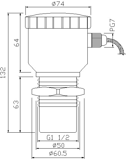 ABS Plastics Radar Level Meter , Ultrasonic Radar Liquid Level Sensor
