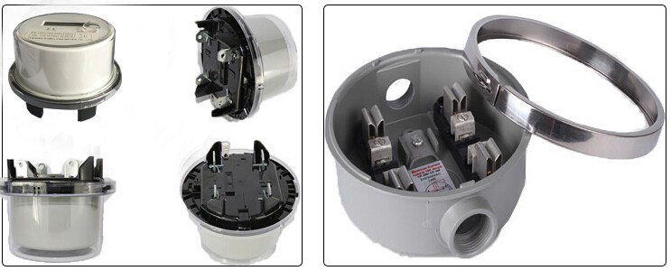 New Arrival 3 Phase Ansi Energy Meter 100A Round Electrical Meter Socket Base