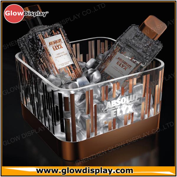 Quality GlowDisplay LED Illuminated Absolut Elyx Bottle Ice Bucket Glorifier Display for sale