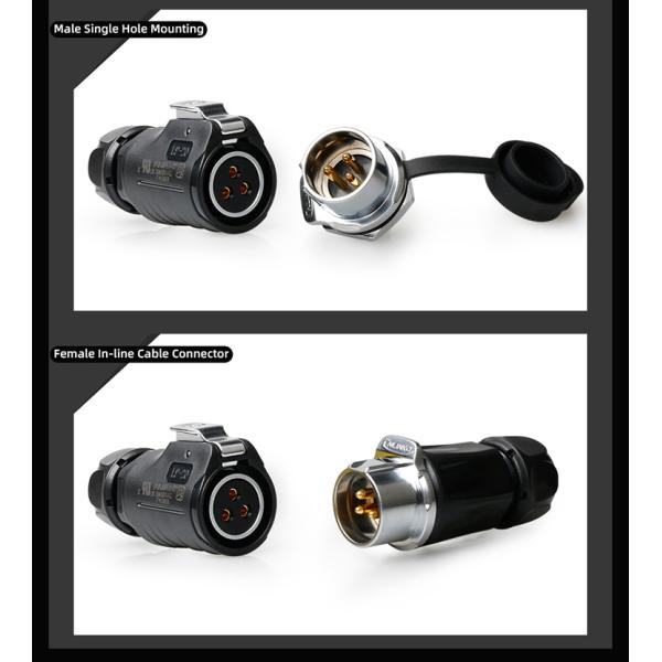 CNLINKO 12 Pin Electrical Connector M20 Circular Connector 5A Panel Mount Screws Plug Connector