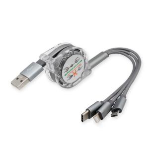 Buy cheap Customized Retractable 3 In 1 Braided Charging Cable For All Mobile Phone product