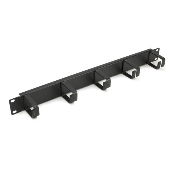 Spiral Wrapping 19 Inch Rack Accessories 1U Cable Management Panel With Metal Rings