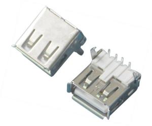 China 90 Degree 4Pins USB Female Connector Insert Board A Type 2.0 on sale