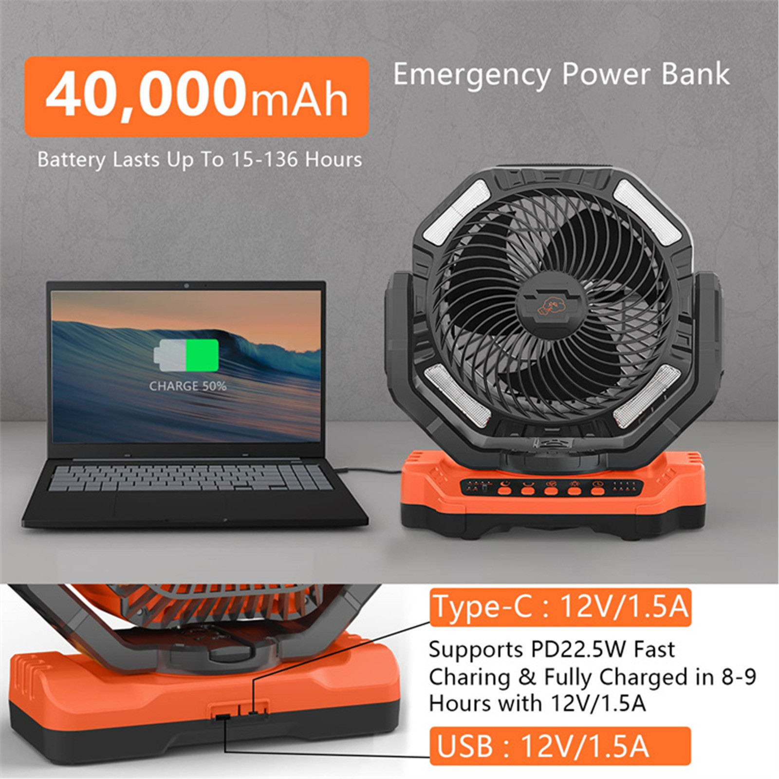 Socool Fan 4kg Multifunctional Portable Fan Power Supply Rechargeable Battery Less Than 50 DB Noise Level
