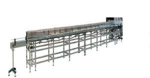Stainless Steel Sterilizing Bottle Conveyor Systems Pet Juice Bottle Neck Tilting