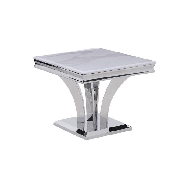 Quality Marble Top End 201 Stainless Steel Side Tables Retangular Shape for sale