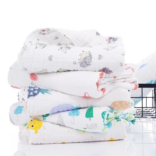 Baby Muslin Receiving Blankets Seersucker Spring / Summer Used Printed Pattern