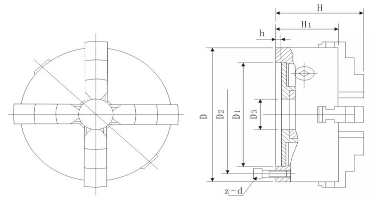High Quality K12 Series 4 Jaw Self Centering Chuck CNC Lathe Chuck