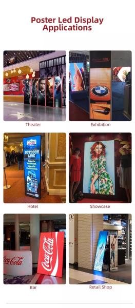 Quality 640X1920mm Smart LED Poster Display P2.5 Digital Signage LED Screen WiFi USB LAN Control for sale