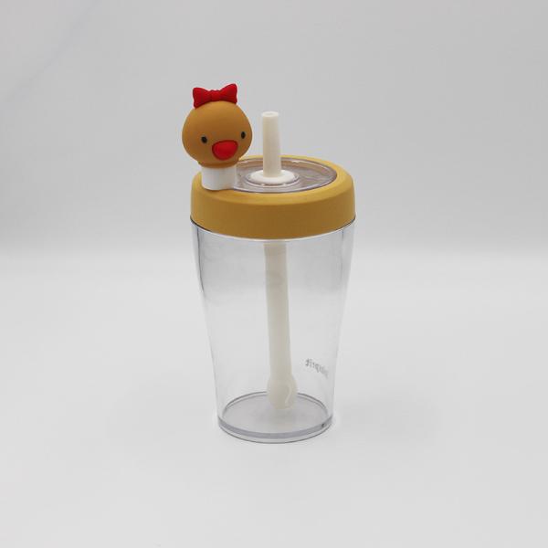 Custom Logo Plastic Tritan Carton Shaped Water Bottle With PP Straw