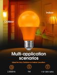 Enclosed Fixtures LED Bulbs For Amber Lighting 360 Degrees Beam Angle A19 Bulb