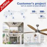 Dimmable 52 inch 3 Color LED Light Ceiling Fan Indoor Plywood Blade