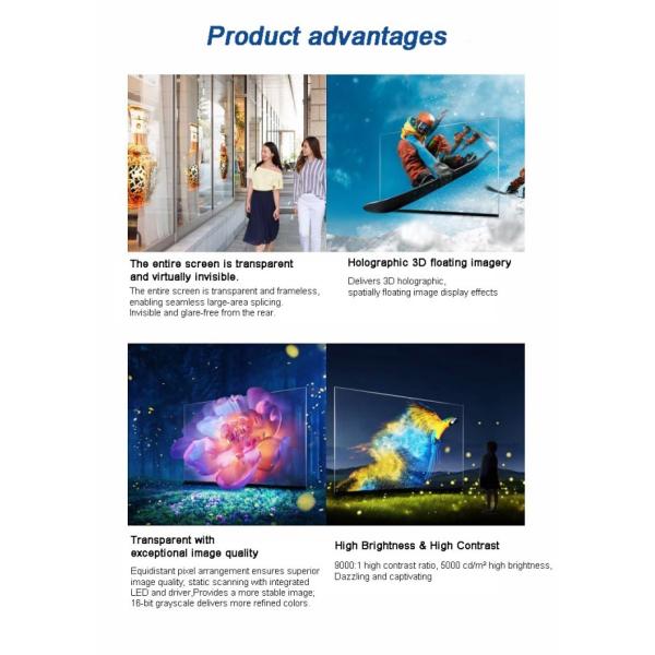 Customized New Technology P3.9 P7.8 1920HZ P10 Full Color HD Advertising Indoor Display Video LED Screen Transparent Glass