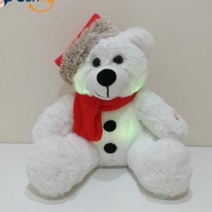 Buy cheap Xmas LED Lighting Plush Bear With Santa Hat Kids Gift LED Bear Children Plush Toy product