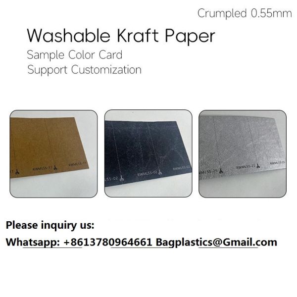 Washable Kraft Paper Bag Fabric Jacron Palnt Paper Washable Craft Paper Roll Suppliers Washable Kraft Paper, Vegan Leather, Waterproof Fabric 250g