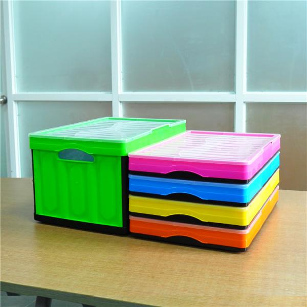 Cheap plastic collapsible home storage container box bluecollapsible crate container door lock