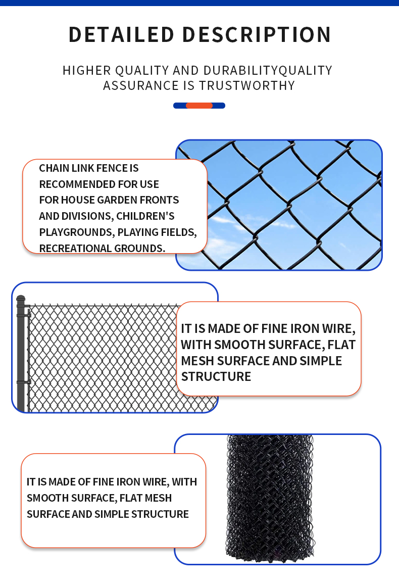 Unique Design Galvanized Chain Link Fence Product Galvanized Wire Mesh Roll Wire Fencing Chain Link Fence