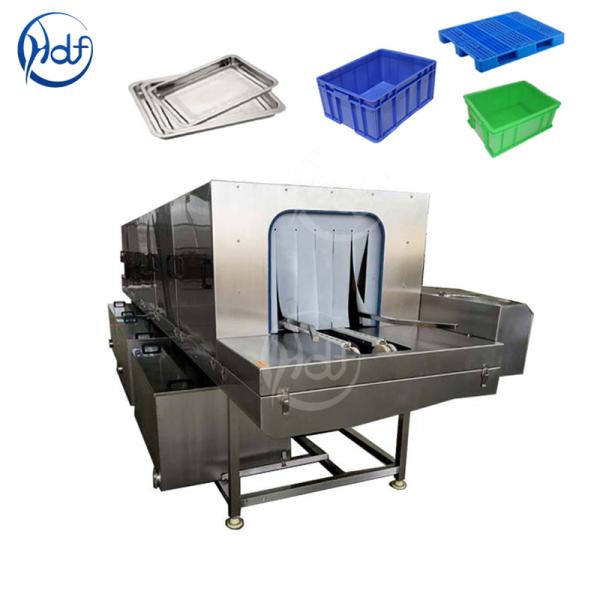 Turnover Basket Washing Machine , Fruit And Vegetable Plastic Crate Washing Machine