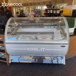 16 Trays Curved Glass Upright Ice Cream Display Freezers ETL