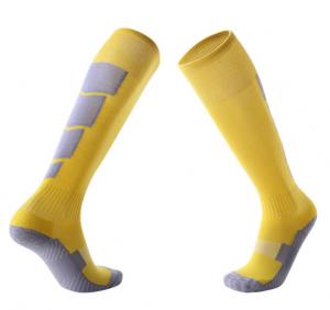 China Fashion Custom Sports Socks / Yellow Or White Youth Football Socks on sale