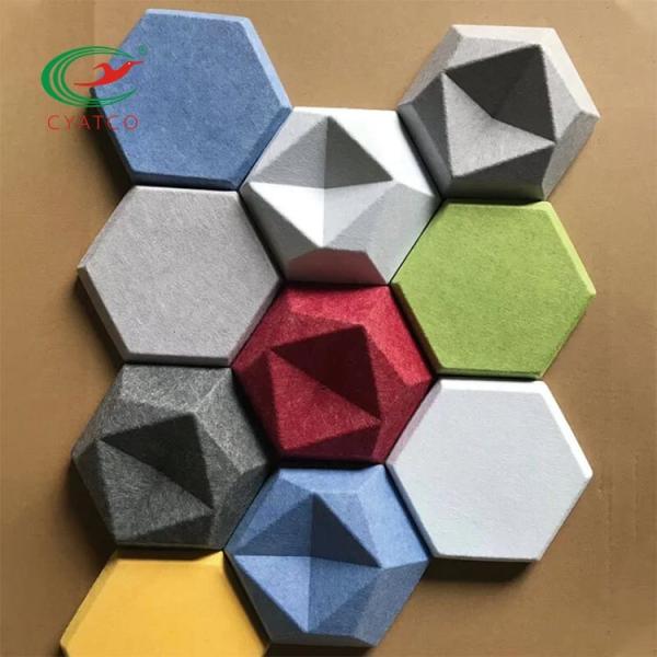 Quality Multiscene Hexagon Acoustic Ceiling Panels Wall Tiles Nontoxic Odorless for sale