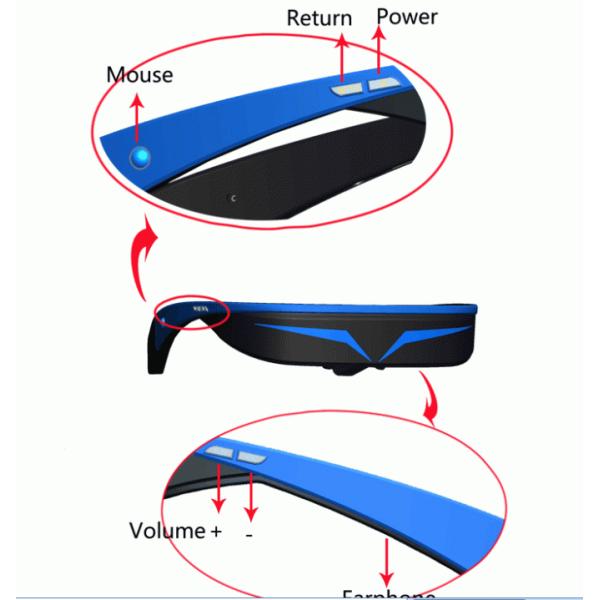 98 Inch Virtual Reality 3D Video Glasses LCD Giant Curtain Screen 128G Android 5.1