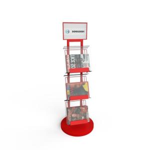 China Wire Newspaper Metal Organizer Shelf Magazine Display Shelving Rack on sale