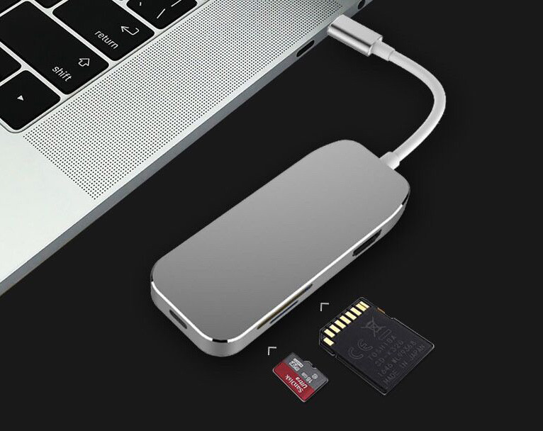 Type-C Hub USB C Adapter 50Gbps for MacBook Pro 13" 15" 2016/2017, USB-C 40Mbps 100W Power delivery