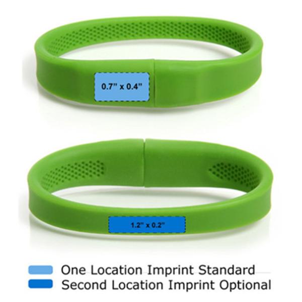 White A Grade Secure USB Flash Drive , Silicone Bracelet USB Memory Stick