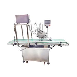 PLC HMI System Flat Bottle Jar Printer Label Applicator 1phase