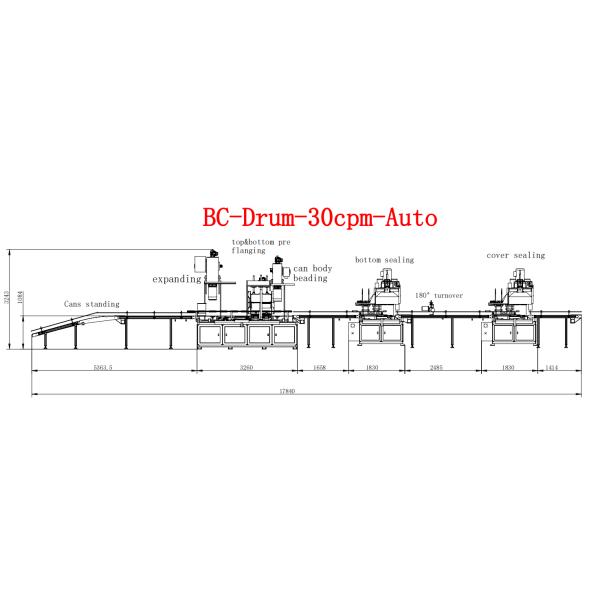 18L Tin Drum Bucket Making Machine 30cpm Flanging Sealing Combinated Equipment