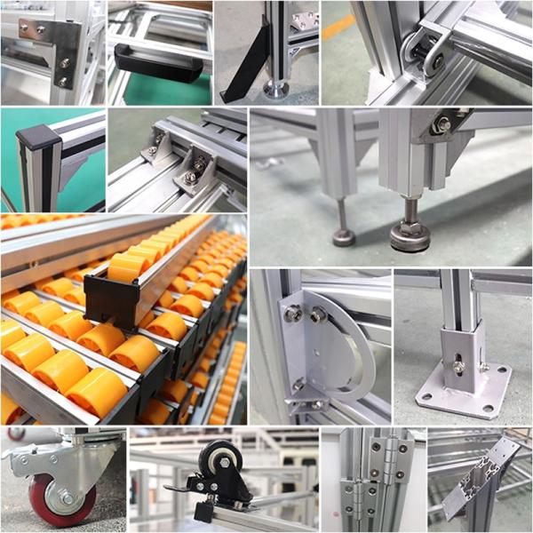 Light Duty Locking Caster Wheels Aluminium Profile Accessories