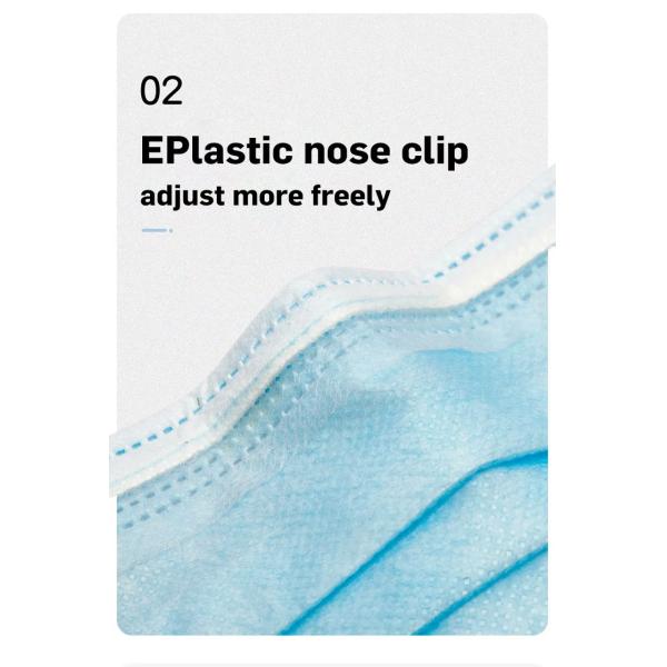 Breathable Disposable Mouth Mask 3 Layer Anti Dust Earloop Non Irritating