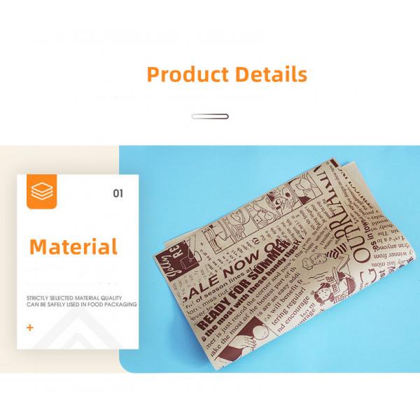 Custom Printed Hotdog Wrappers Greaseproof Wrap Kraft Paper Anti Fat Food Packaging